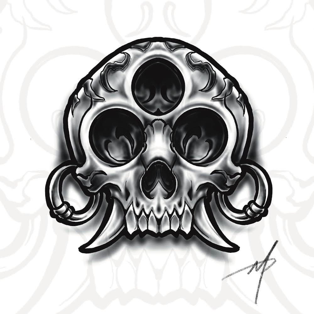 Buy Skull Tattoo Design White Background PNG File Download High Resolution  Online in India - Etsy